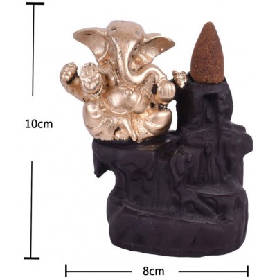 Home Artists Gold Polyresin Lord Ganesha Smoke Backflow - Pack of 1