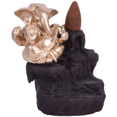 Home Artists Gold Polyresin Lord Ganesha Smoke Backflow - Pack of 1