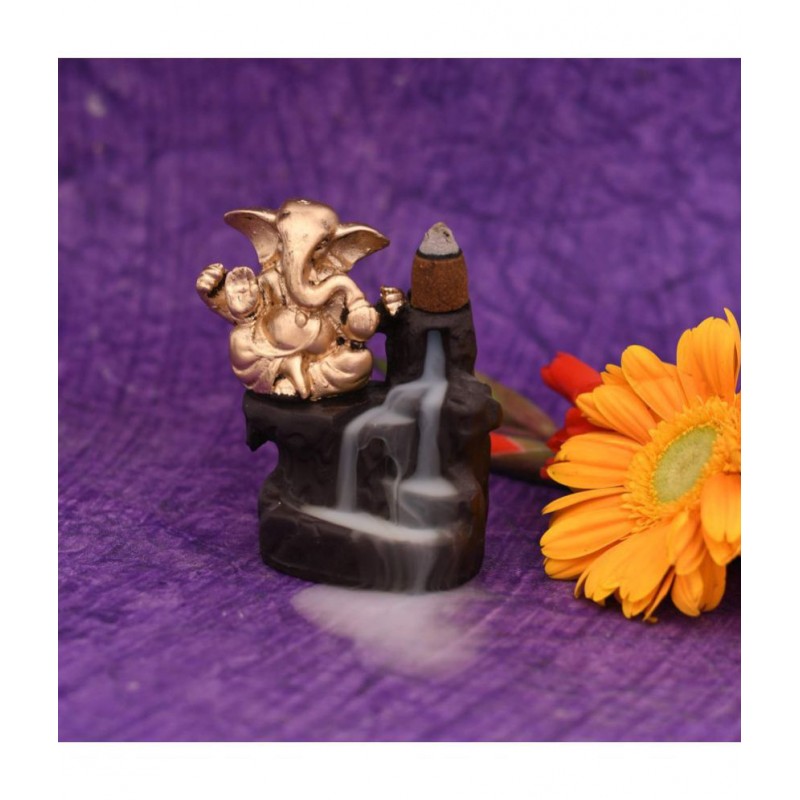 Home Artists Gold Polyresin Lord Ganesha Smoke Backflow - Pack of 1