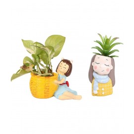 Home Artists Multicolour Polyresin Handicraft Showpiece - Pack of 2