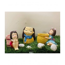 Home Artists Multicolour Polyresin Handicraft Showpiece - Pack of 3