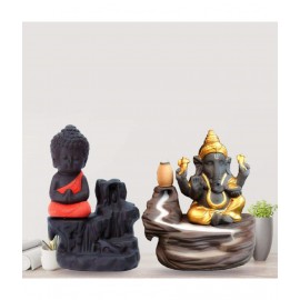 Home Artists Multicolour Polyresin Smoke Backflow - Pack of 2