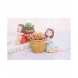Home Artists Multicolour Resin Decorative Pots - Pack of 2