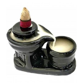 Home Artists Shivlig Smoke Backflow Cone Incense Holder with 10 Scented Burner Home Decor Idol, Polyresin