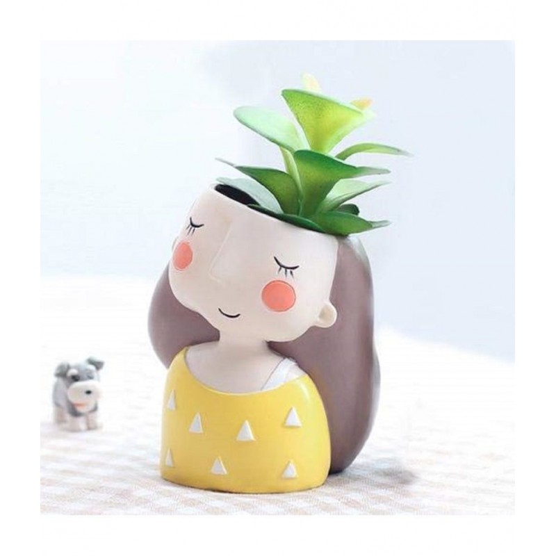 Home Artists Yellow Polyresin Handicraft Showpiece - Pack of 1