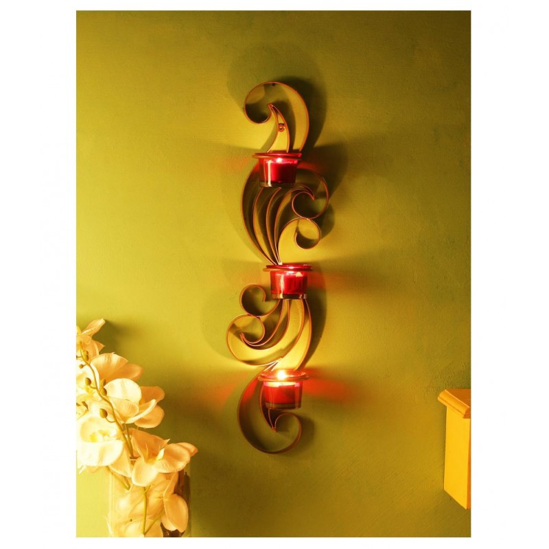 Home Sparkle Gold Hanging Iron Tea Light Holder - Pack of 1