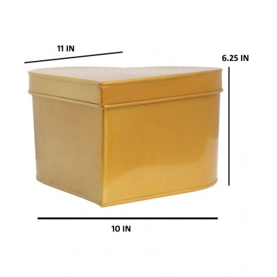 Home Sparkle Gold Iron Decorative Box - Pack of 1