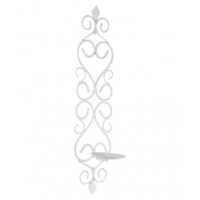 Home Sparkle White Hanging Iron Pillar Candle Holder - Pack of 1