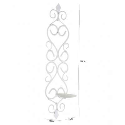 Home Sparkle White Hanging Iron Pillar Candle Holder - Pack of 1