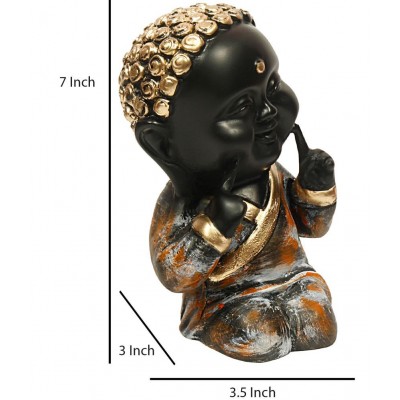 Hometales Black Resin Selfie Child Dimple Cheek Statue Showpiece Figurines - (7 Inch) Hometales Black Resin Selfie Child Dimple Cheek Statue Showpiece Figurines - (7 Inch)