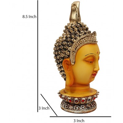 Hometales Multicolour Polyresin Buddha Face Showpiece Figurines- 8.5 Inch