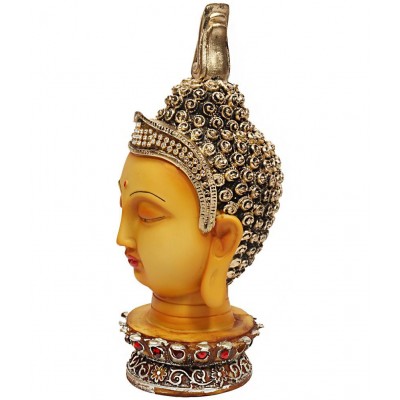 Hometales Multicolour Polyresin Buddha Face Showpiece Figurines- 8.5 Inch