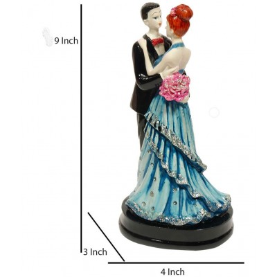 Hometales Multicolour Resin Love Couple  Showpiece Figurines - (9 Inch)