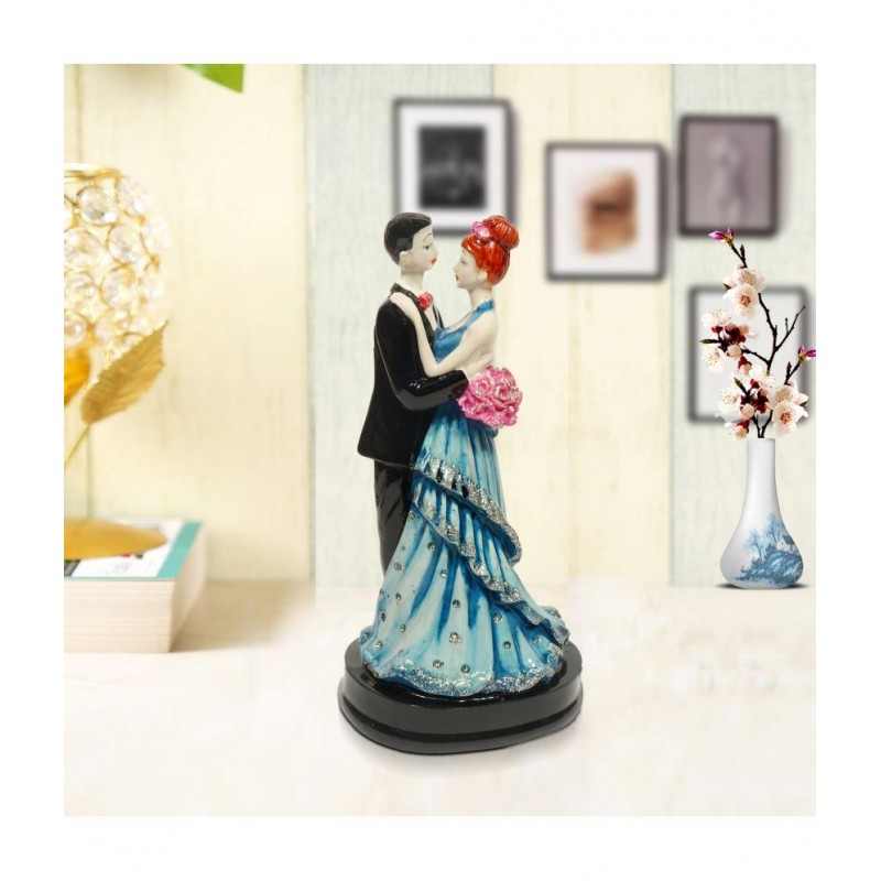 Hometales Multicolour Resin Love Couple  Showpiece Figurines - (9 Inch)