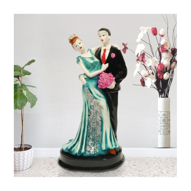 Hometales Multicolour Resin Love Couple Showpiece Figurines -  (9 Inch)