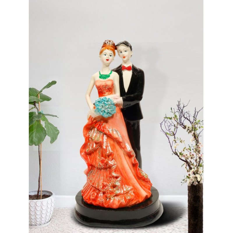 Hometales Multicolour Resin Love Couple Showpiece Figurines - (9 Inch)