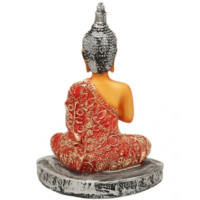 Hometales Multicolour Resin Samadhi Buddha Showpiece Figurines - (7 Inch)