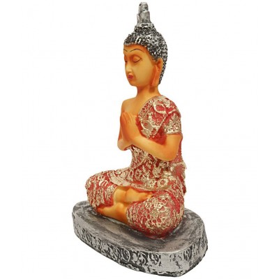 Hometales Multicolour Resin Samadhi Buddha Showpiece Figurines - (7 Inch)