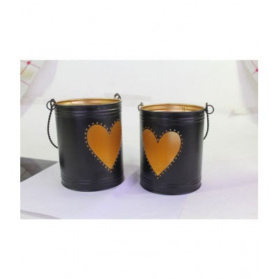 Hosley Black Iron Handicraft Showpiece - Pack of 2