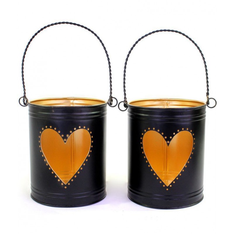 Hosley Black Iron Handicraft Showpiece - Pack of 2