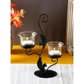 Hosley Black Table Top Iron Tea Light Holder - Pack of 1