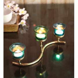 Hosley Gold Table Top Iron Tea Light Holder - Pack of 1