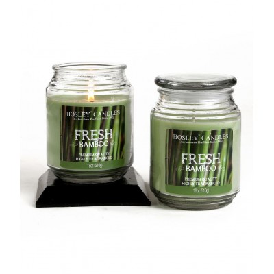 Hosley Light Green Fresh Bamboo Large Jar Candle