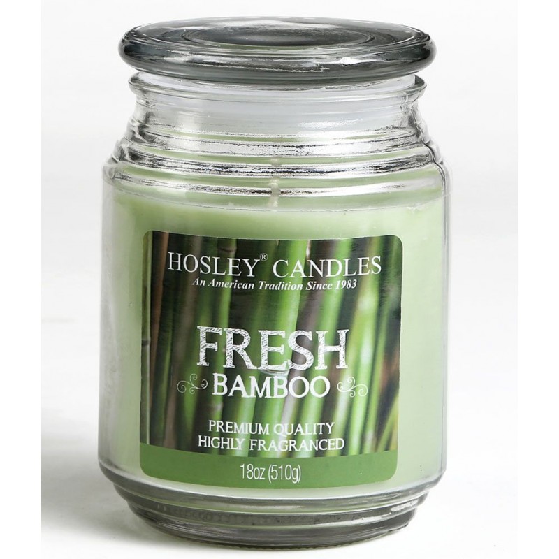 Hosley Light Green Fresh Bamboo Large Jar Candle