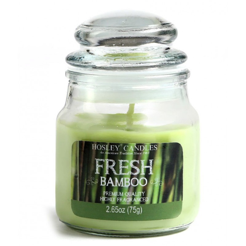 Hosley Light Green Fresh Bamboo Small Jar Candle