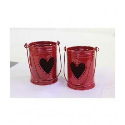 Hosley Maroon Iron Handicraft Showpiece - Pack of 2