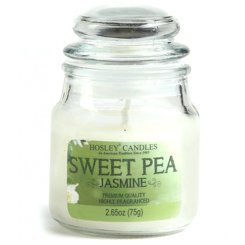 Hosley White Sweet Pea Jasmine Small Jar Candle