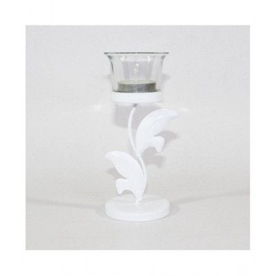 Hosley White Table Top Metal Tea Light Holder - Pack of 1