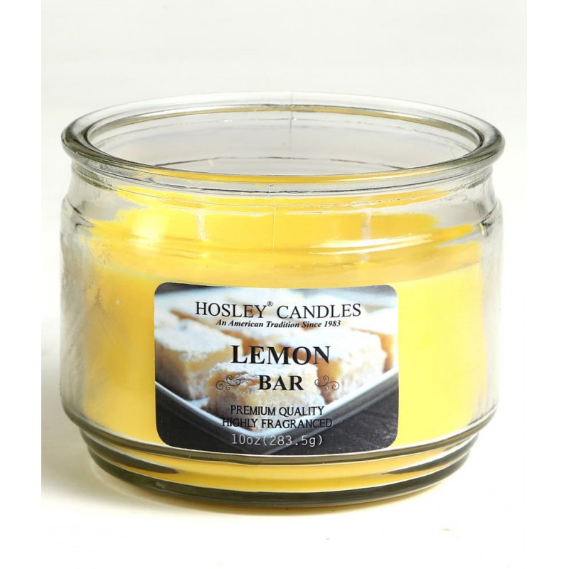 Hosley Yellow Lemon Bar 2 Wick Jar Candle