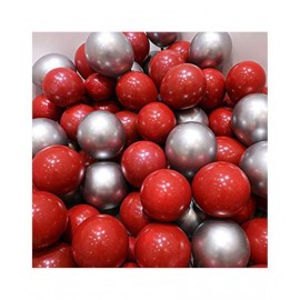 I Q Creations Metallic Red and Silver Balloons for Decoration Combo Pack of 50