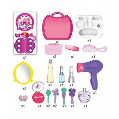 ICE TREE Beauty Make up Case and Cosmetic Set Suitcase, Durable Kit Hair Salon with 21 Pcs Makeup Accessories