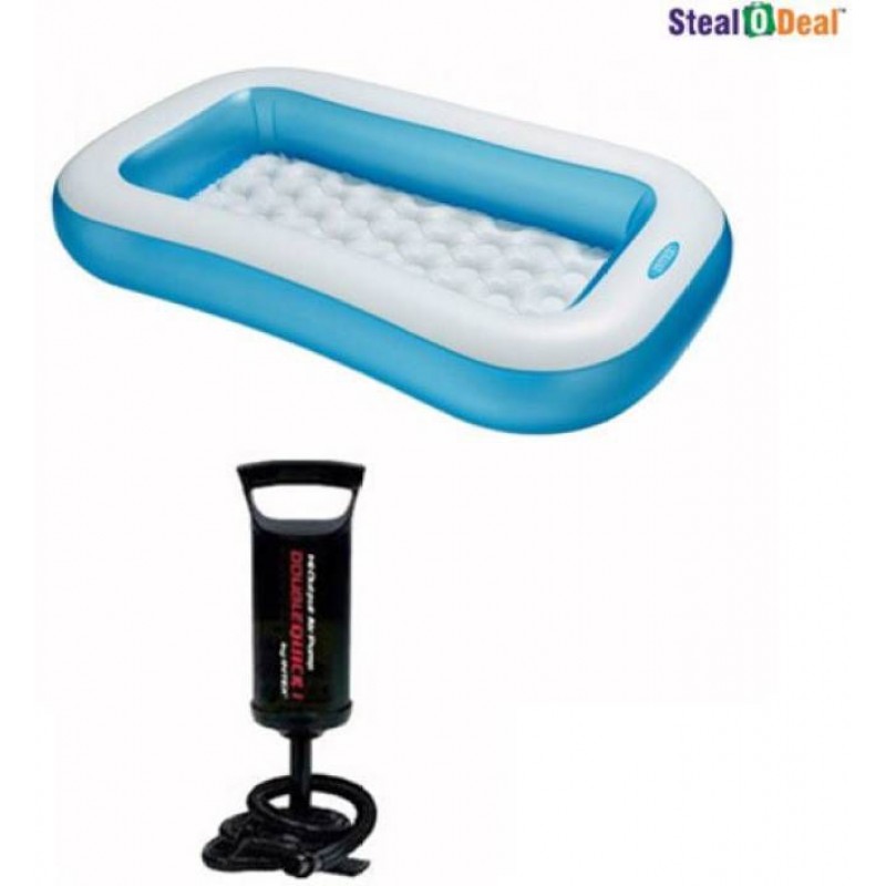 INTEX 5 FEET BATH TUB CUM RECTANGULAR POOL WITH INTEX AIR PUMP