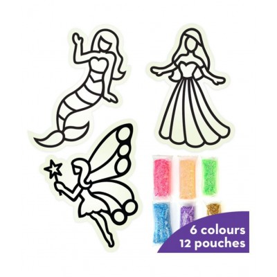 Imagimake Fleximos Princess Peel & Stick Window Sticker – DIY Dotz Air Dry Clay Art Set – For Girls and Boys 3 Years+