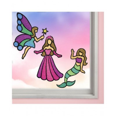 Imagimake Fleximos Princess Peel & Stick Window Sticker – DIY Dotz Air Dry Clay Art Set – For Girls and Boys 3 Years+