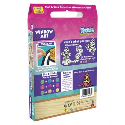 Imagimake Fleximos Princess Peel & Stick Window Sticker – DIY Dotz Air Dry Clay Art Set – For Girls and Boys 3 Years+