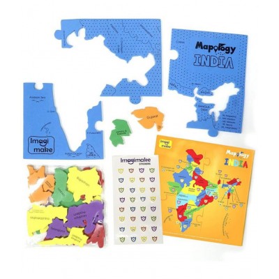 Imagimake Mapology : States of India Map Puzzle - Educational Toy and Learning Aid - Puzzles for Kids for Age 4 years and above