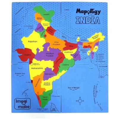 Imagimake Mapology : States of India Map Puzzle - Educational Toy and Learning Aid - Puzzles for Kids for Age 4 years and above