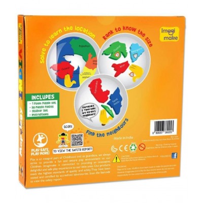 Imagimake Mapology : States of India Map Puzzle - Educational Toy and Learning Aid - Puzzles for Kids for Age 4 years and above