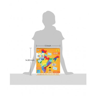 Imagimake Mapology India with State Capitals - Educational Toy and Learning Aid for Boys and Girls-Map Puzzle-Jigsaw puzzle.