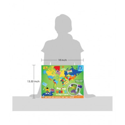 Imagimake: Mapology World With Flags & Capitals- With Country Shaped Pieces- Jigsaw Puzzle And Educational Toy for Boys And Girls Above 5 Years
