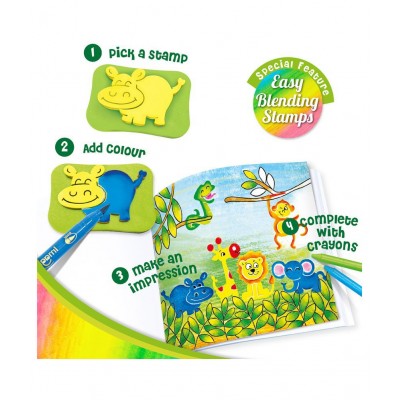 Imagimake Stamp Art - Animal Kingdom - DIY Kids Colouring Book Set - For Boys and Girls 3 Years+ (Stamp Art - Animal Kingdom)