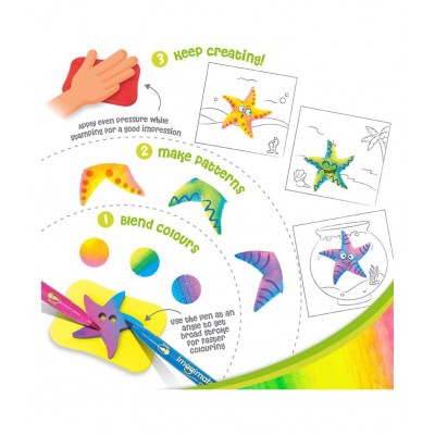 Imagimake Stamp Art - Animal Kingdom - DIY Kids Colouring Book Set - For Boys and Girls 3 Years+ (Stamp Art - Animal Kingdom)