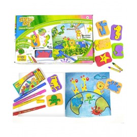 Imagimake Stamp Art - Animal Kingdom - DIY Kids Colouring Book Set - For Boys and Girls 3 Years+ (Stamp Art - Animal Kingdom)