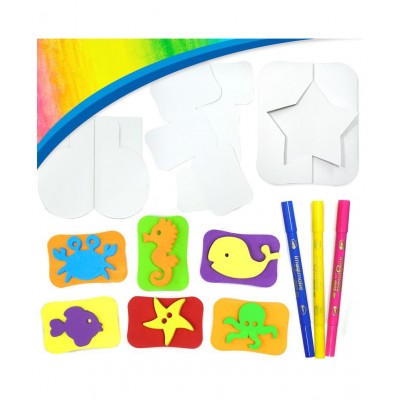 Imagimake Stamp Art - Ocean - DIY Kids Art Set - For Girls and Boys 3 Years+