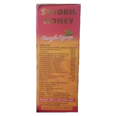 Ind-Swift Swidril Honey, Tulsi Based Cough Syrup Liquid 100 ml Pack Of 5