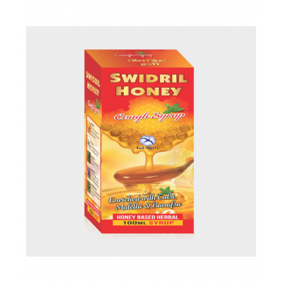 Ind-Swift Swidril Honey, Tulsi Based Cough Syrup Liquid 100 ml Pack Of 5